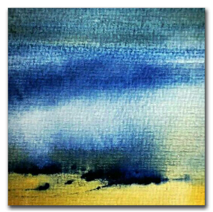 Nordsee, Aquarell, 15x15 im Objektrahmen 25x25 