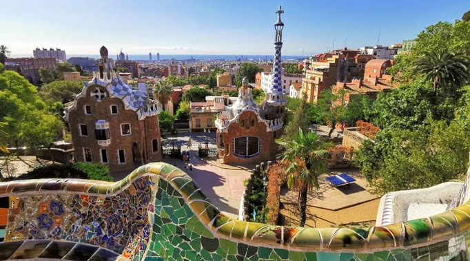 Park Güell in Barcelona Spanien