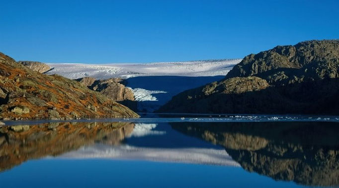 Gletscher in Folgefonna National Park, Skålafjæro, Rosendal in Norwegen