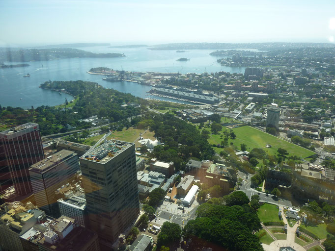 Ausblick vom Tower in Richtung Meerresöffnung.