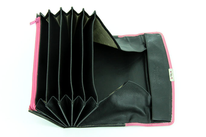 Serviceportemonnaie Schwarz-Pink b