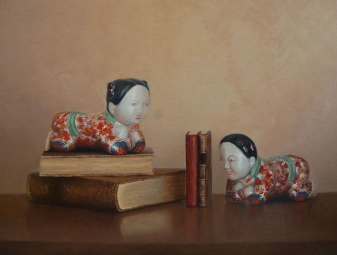 Chinas, Oleo sobre lienzo encolado a tabla Medidas: 61 x 80 cm.