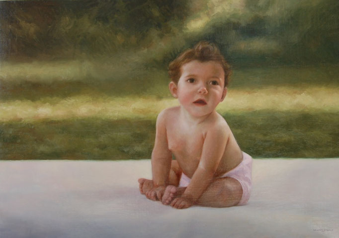 Silvia, Oleo sobre lienzo encolado a tabla. Medidas: 100 x 70 cm. 