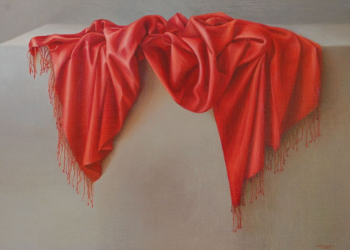 Verano, Oleo sobre lienzo encolado a tabla, Medidas 90 x 64 cm.