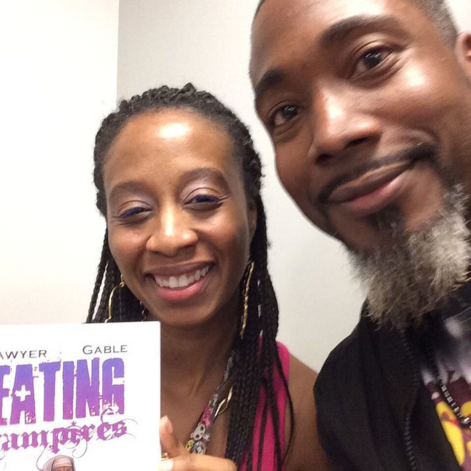 James with Regine Sawyer, coordinator and founder of Women in Comics NYC Collective International!