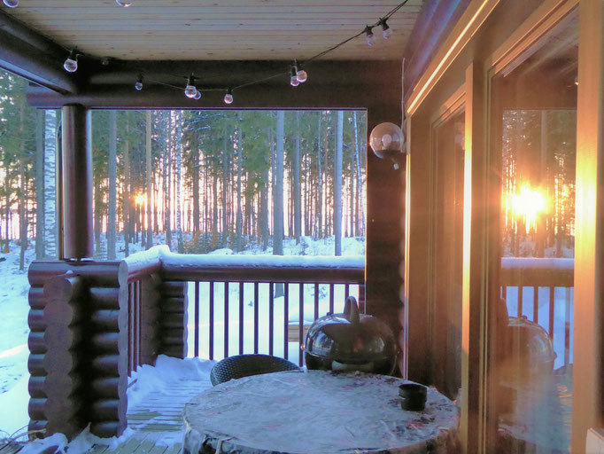 Sunset. Terrace view