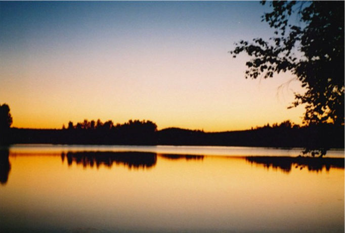Abendstimmung in der Bucht vor dem Haus