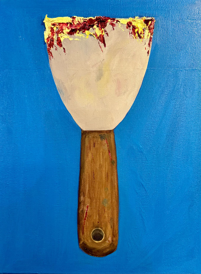 Scraped and Stripped   Oil on canvas 20.5cm x 30.5cm 