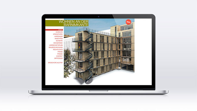 Website des Immobilienprojekts Wohnen an der Barnimkante