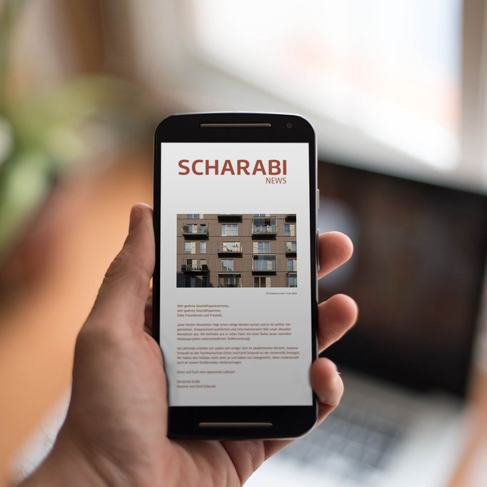 Gestaltung Newsletter Scharabi Architektren 