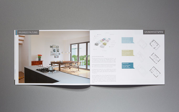 Architektur Broschüre Aufgeschlagen