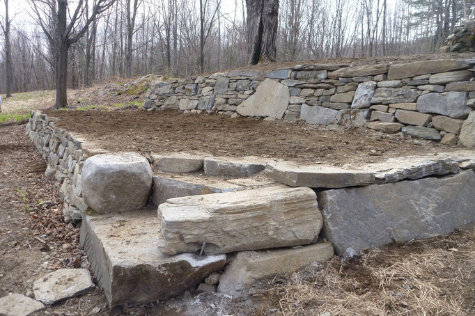 Steps lead to the lower terrace