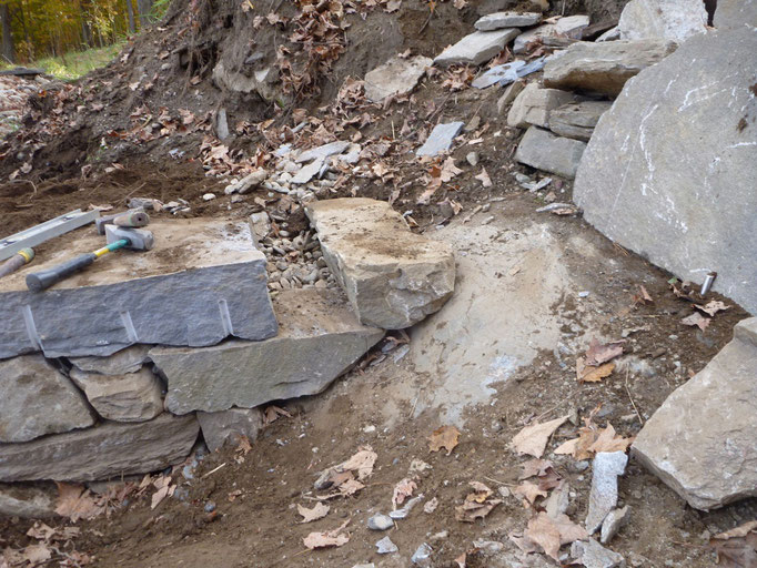 Building the dogleg corner on ledge