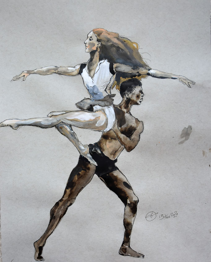 danseurs. encres sur papier