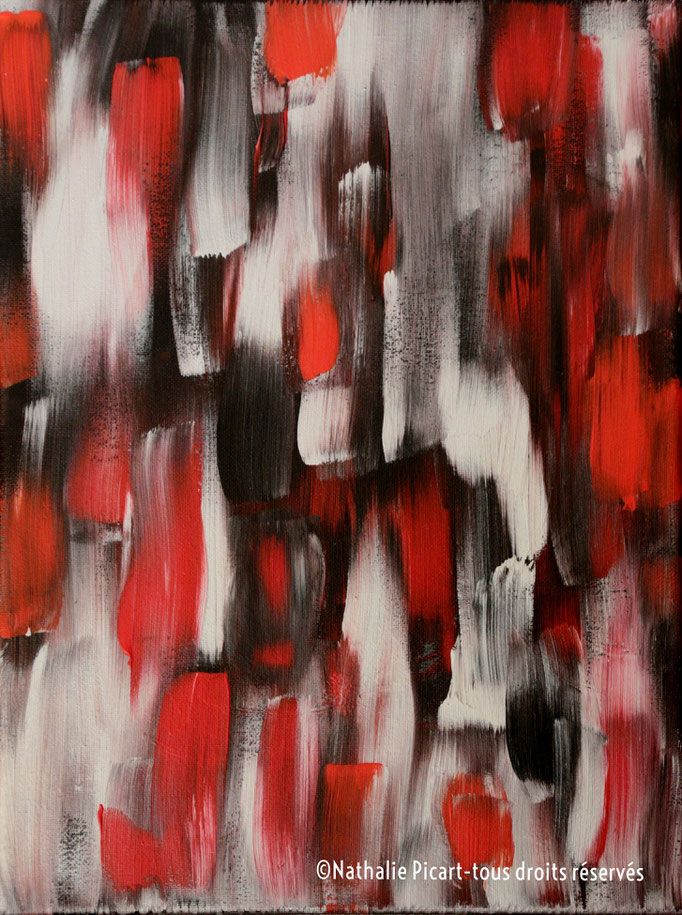 #19 Larmes de feu, 30x40, Toile sur châssis