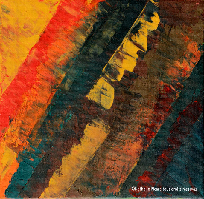 #38 Abstrait marron, 20x20, Toile sur châssis