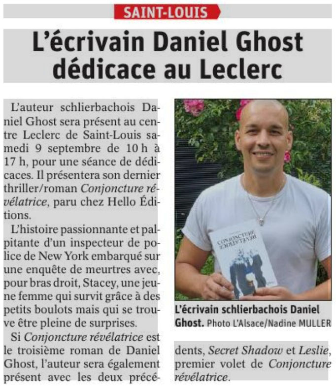 Daniel Ghost, Journée dédicace 09 Septembre 2023 / Espace Culturel Leclerc Louis-Louis