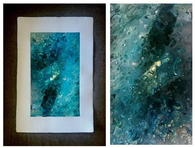 Serie Abstractos. Técnica: Fluid Painting. Medidas: 21 x 29,5. Sin enmarcar. Con paspartú. 60 € + gastos de envío.