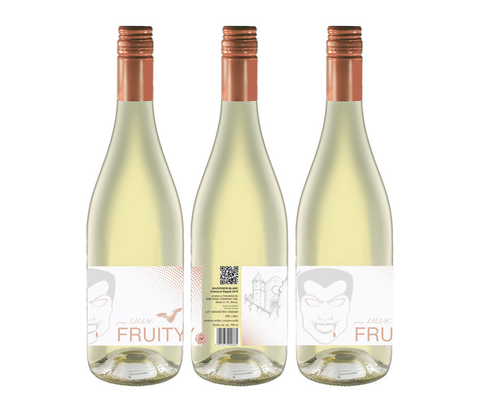 Bottle labeling for " young.Liliac" of Liliac.com wines-Flavour Fruity