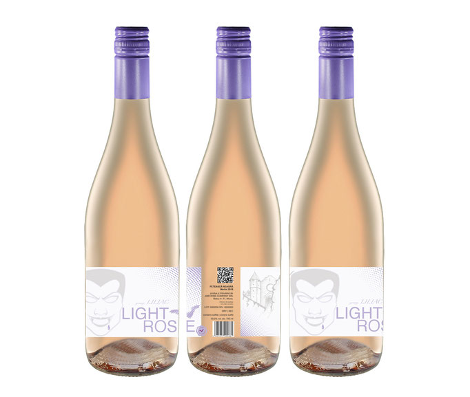 Bottle labeling for " young.Liliac" of Liliac.com wines-Flavour Light rose