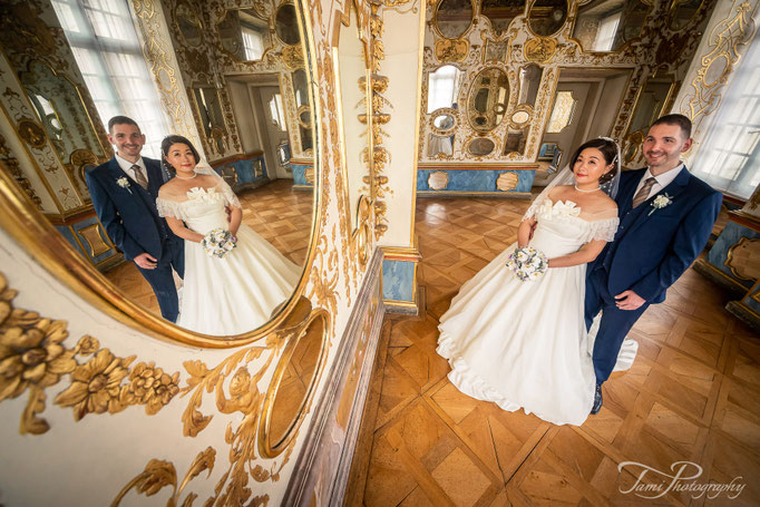 Romantische Hochzeitsbilder Spiegelkabinett Ludwigsburg 