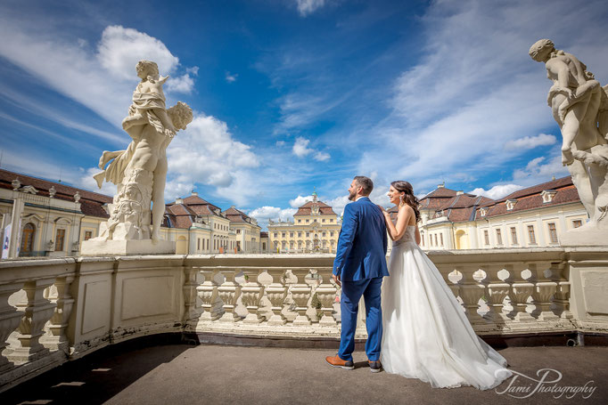 Hochzeit, Schloss Ludwigsburg, Hochzeitsfotograf, TamiFoto, Balkon, Terrasse