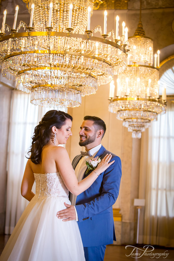 Hochzeit, Fotoshooting im Schloss Ludwigsburg, Hochzeitsfotograf, Marmorsaal