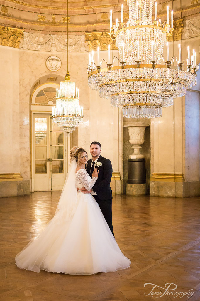 Hochzeit, Residenzschloss Ludwigsburg,  Brautpaarshooting, Marmorsaal