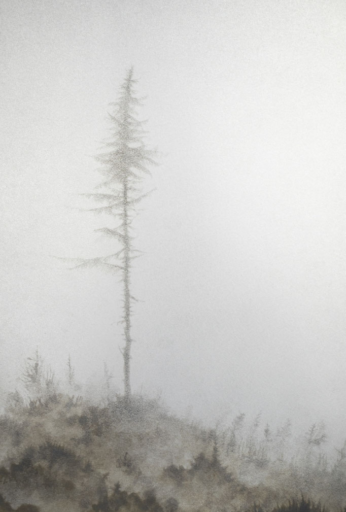 霧の中の木　H148×W100 mm