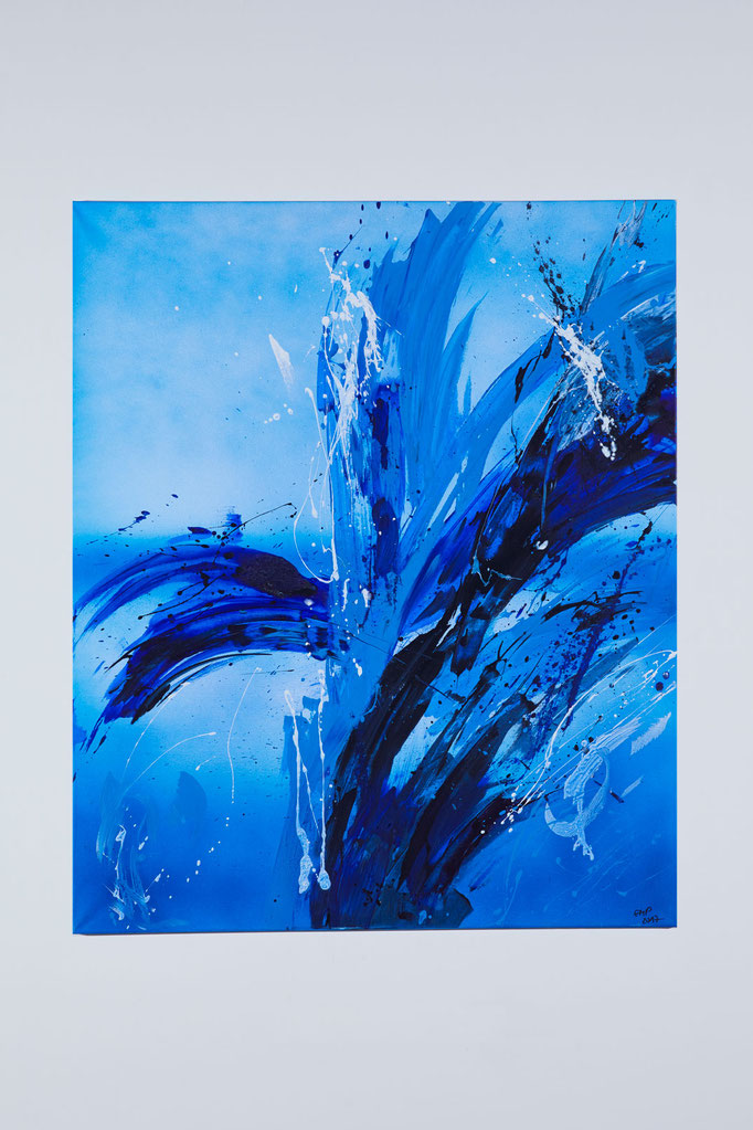 Eva Peschke 08 Blaue Wellen eins, 2020 - 100 x 120cm, Acryl auf Leinwand