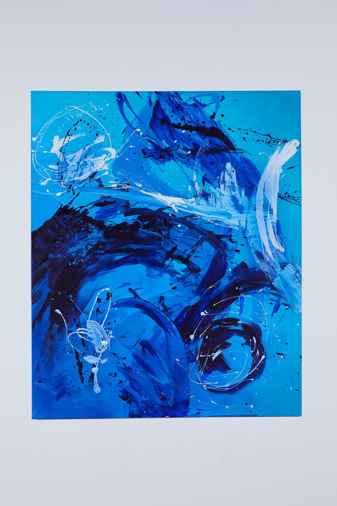 Eva Peschke 08 Blaue Wellen zwei, 2020 - 100 x 120cm, Acryl auf Leinwand