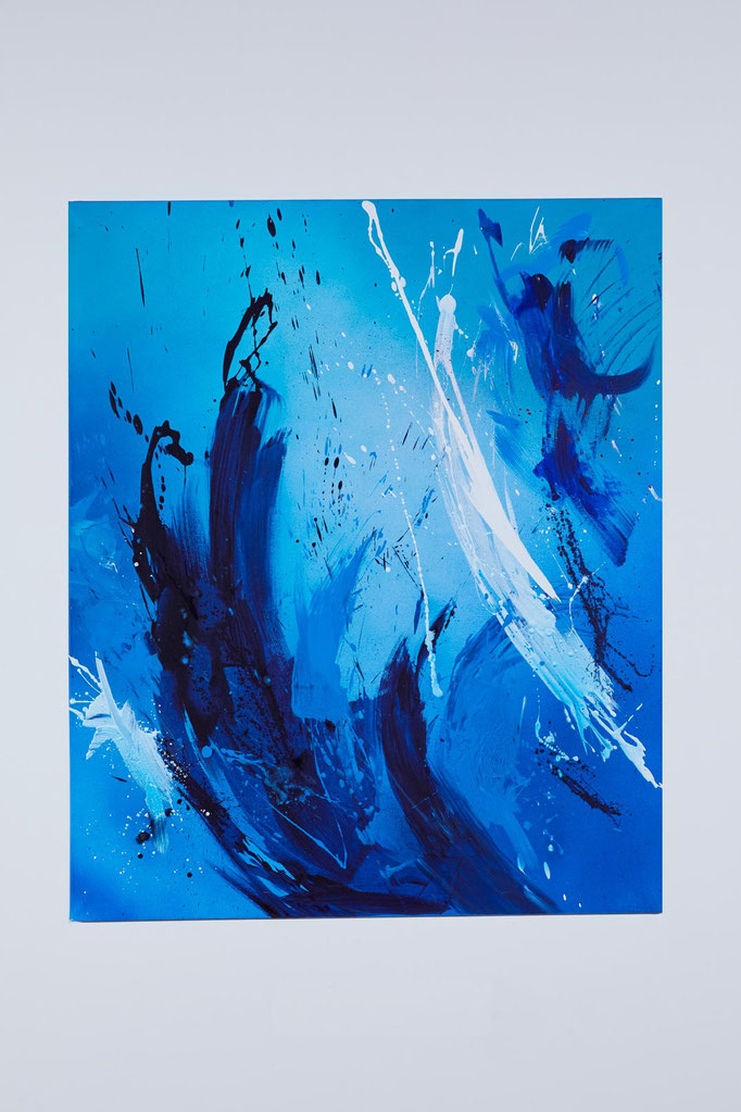 Eva Peschke 08 Blaue Wellen drei, 2020 - 100 x 120cm, Acryl auf Leinwand
