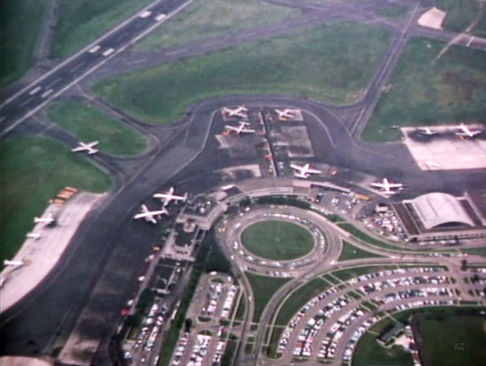 View of Newark Airport from the plane flying Meher Baba in 1956 - Image captured by Anthony Zois from a film by Sufism Reoriented.