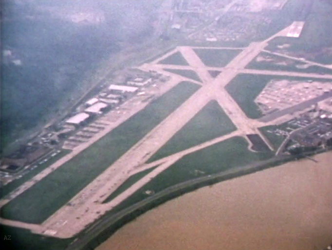 View of Newark Airport from the plane flying Meher Baba in 1956 - Image captured by Anthony Zois from a film by Sufism Reoriented.