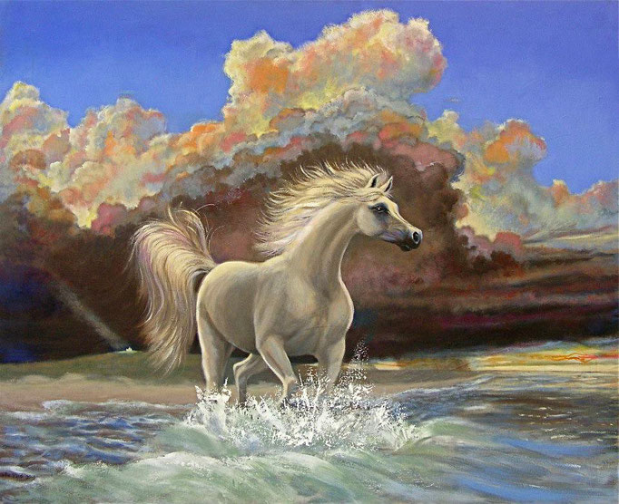 2013-2 ; White Horse - Oil - 52"x64"