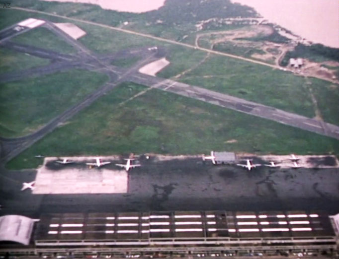 View of Newark Airport from the plane flying Meher Baba in 1956 - Image captured by Anthony Zois from a film by Sufism Reoriented.
