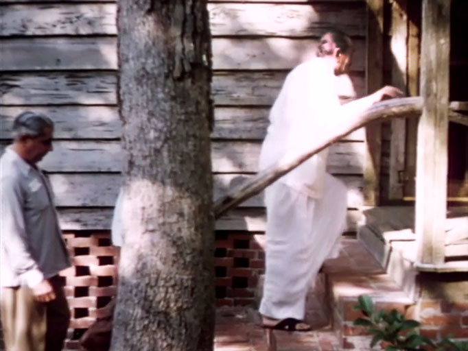 1956 ; Meher Center, Myrtle Beach, SC. ; Meher Baba with his men mandali at The Barn. The images were captured by Anthony Zois from a film by Sufism Reoriented.