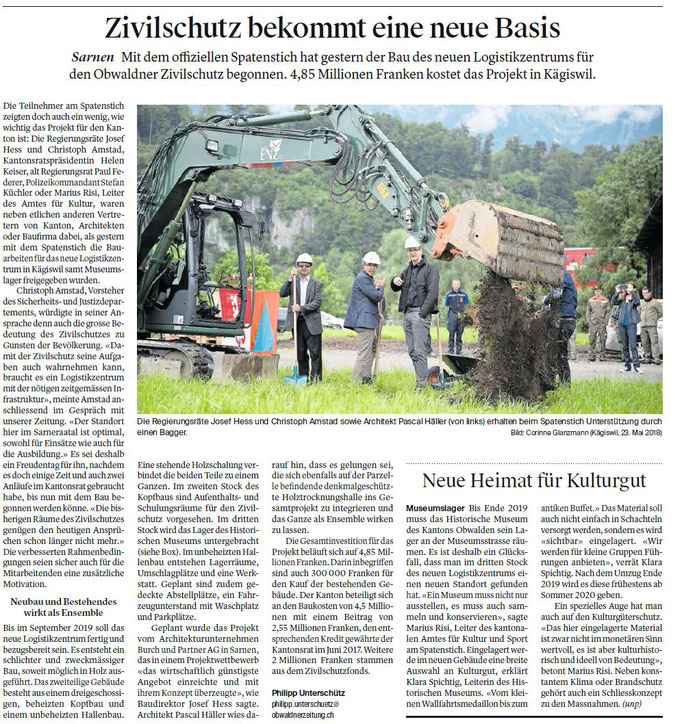 Obwaldner Zeitung vom 24.05.18
