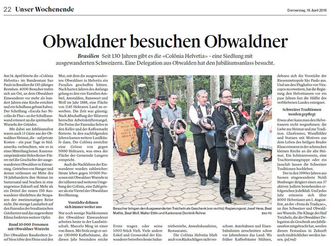 Obwaldner Zeitung vom 19.04.18