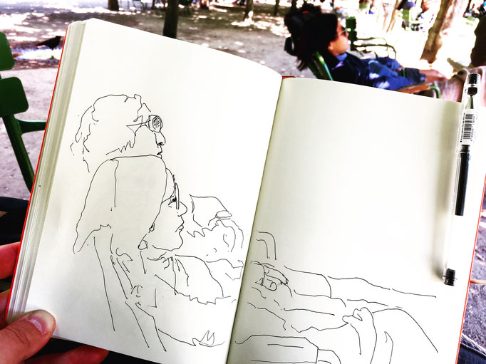 Sketching im Jardin de Luxembourg, Paris 2017