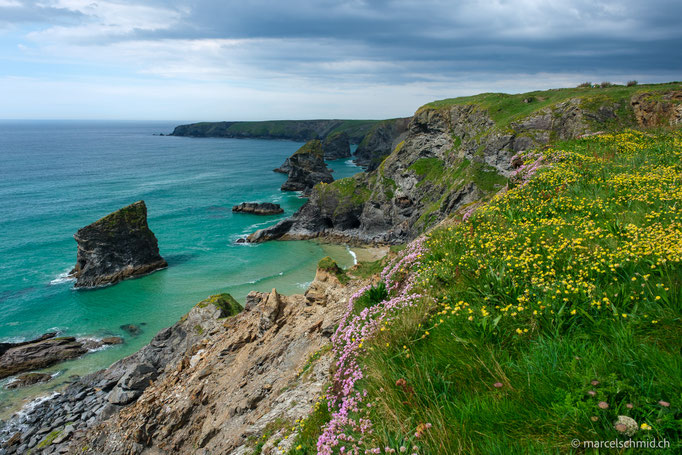 Bedruthan Steps, Cornwall, Südengland