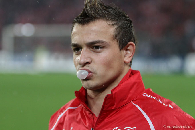Xherdan Shaqiri vor dem Fussball-Länderspiel Schweiz - England, 2010