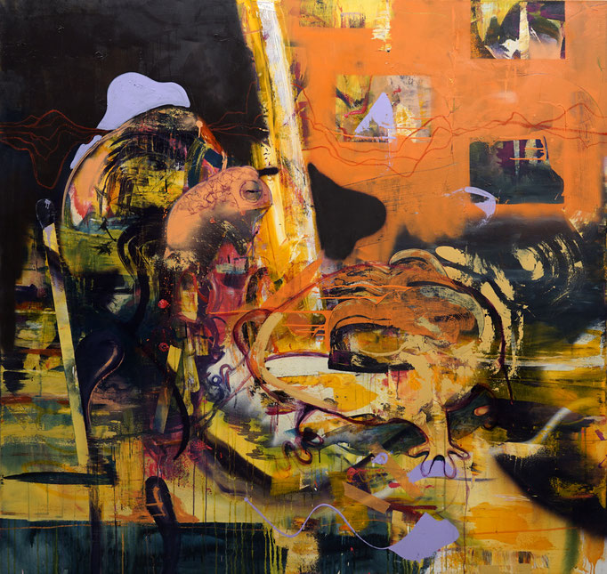 Philipp Kummer und Nick Schilling | you asked | 2024 | Öl Acryl auf Leinwand | 180x190cm