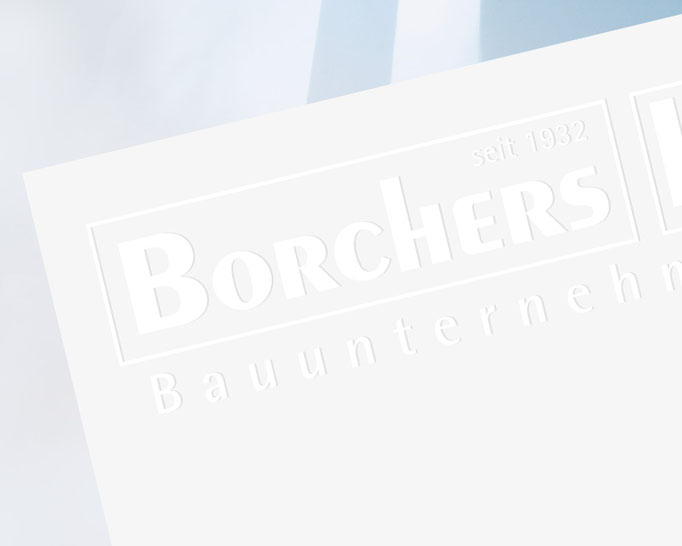 Borchers Design Fining, Prägung Briefbogen der Geschäftsführung.