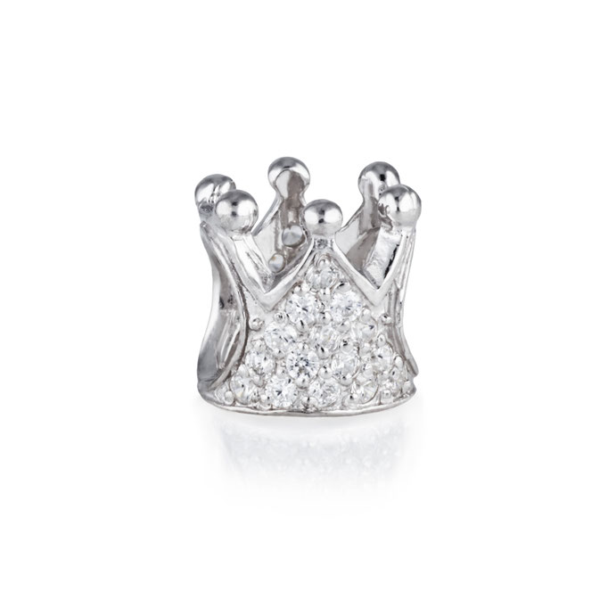 серебряный шар (бусина) в виде короны