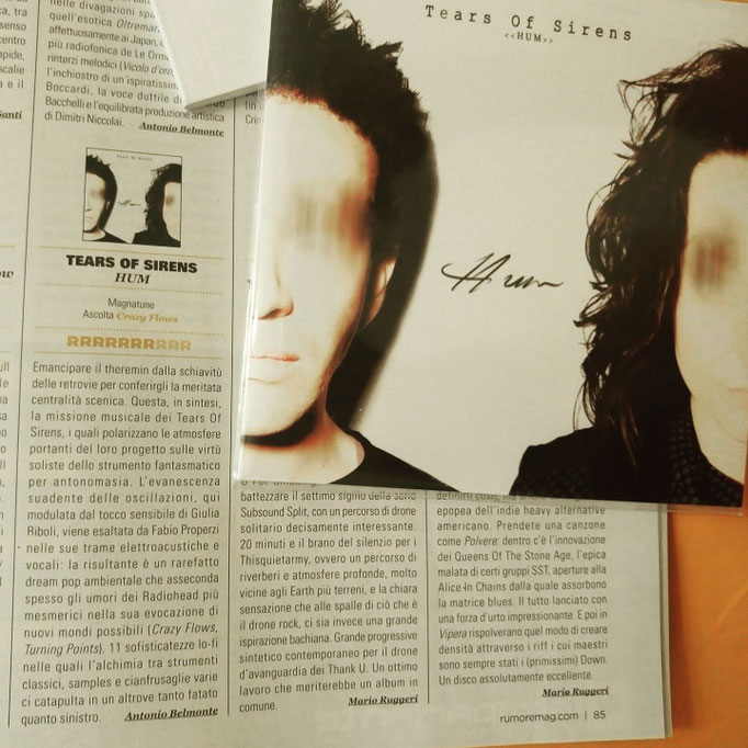 "HUM" on Music Magazine "Rumore"