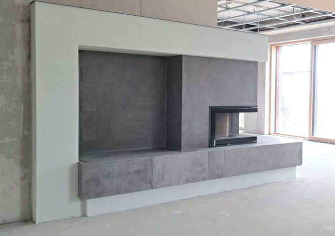 Kachelofen mit Feinsteinzeug - Innenarchitektur 