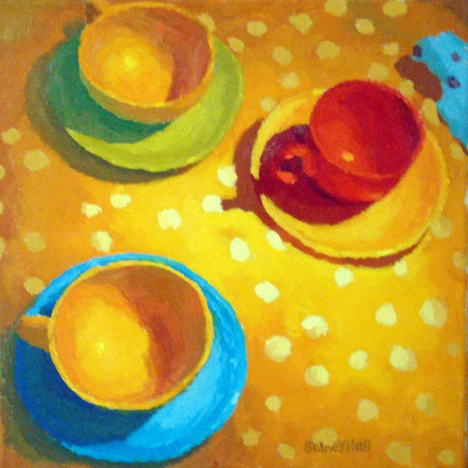 Tea With Dot, 12 x 12, SOLD