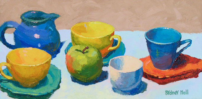 Teacups, 8x16, SOLD