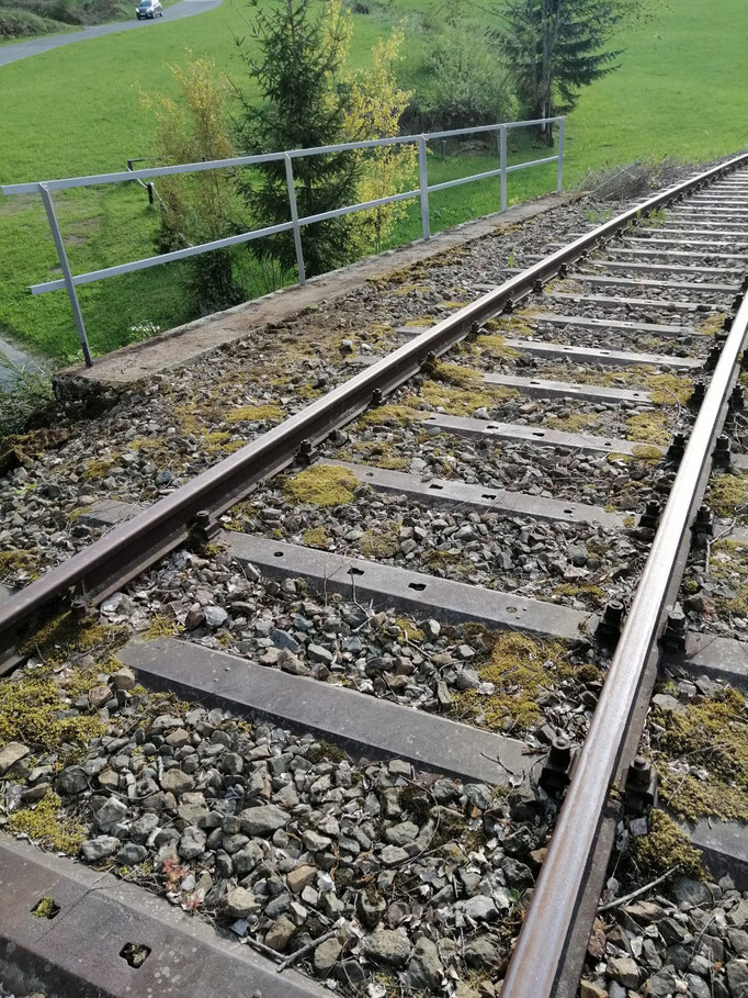 Das sanierte Geländer bei der Überfahrtsbrücke in Km 3,3